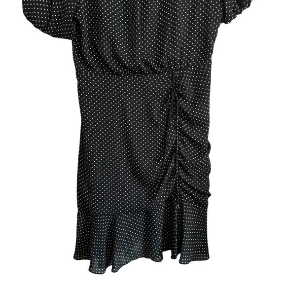 Sam Edelman Polka Dot Puff Sleeve Ruched Dress - Picture 6 of 13